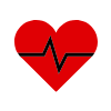 icon of red heart with pulse for life insurance