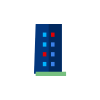 icon of a blue apartment building for tenants insurance
